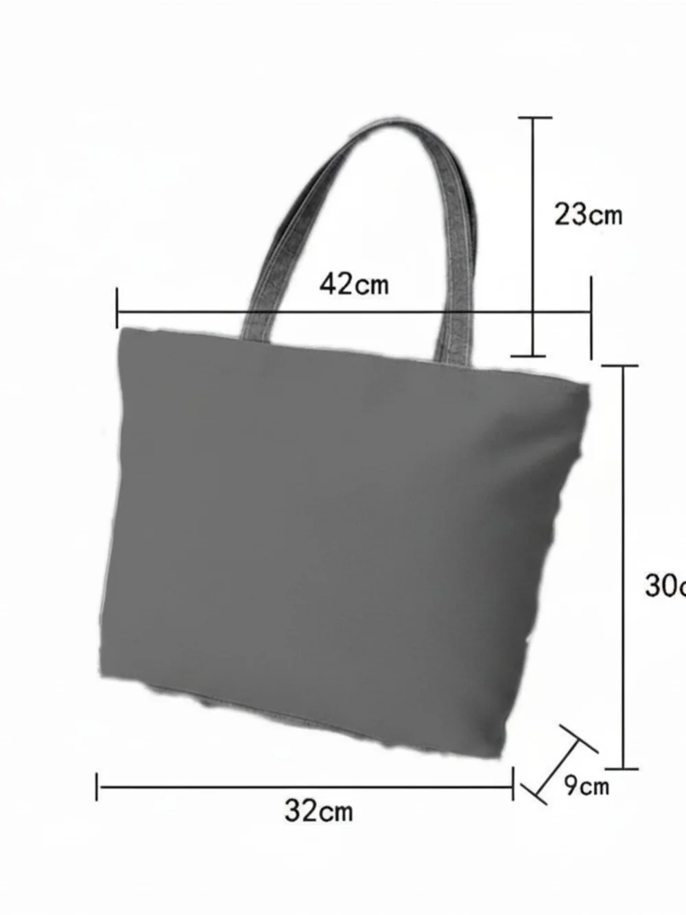 Floral Canvas Tote Bag in Yellow, Olive , Cream & Gray -‎ LARGE